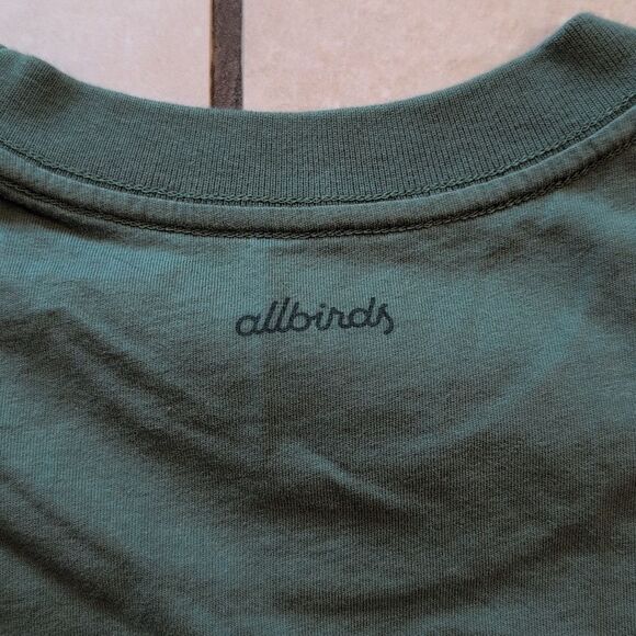 NWT Allbirds Allgood Cotton Long Sleeve Tee Hazy Cargo Green Size M - Picture 9 of 11